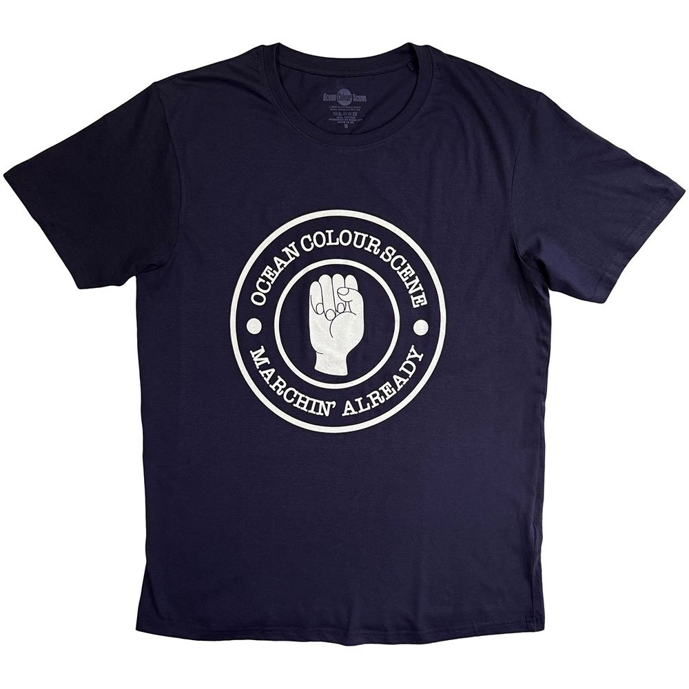 Ocean Colour Scene - Marchin' Fist Heren Tshirt - Donkerblauw
